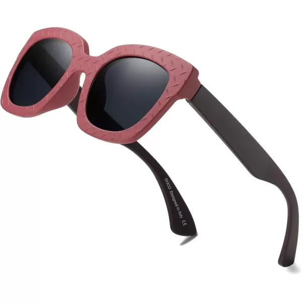 DUCO Polarized Kids Sunglasses Boys Cute Unbreakable Sunglasses for Kids UV400 Protection Age 610 K019Red Frame Brown Temple