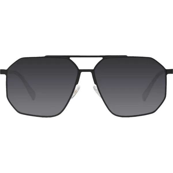 DUCO Polarized Sunglasses Men Women Retro Classic Square Sun Glasses Oversized Vintage Metal Frame Trendy Shades DC3032Black Frame Grey Lens