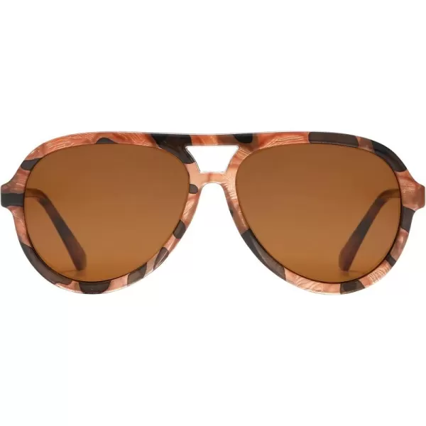 DUCO Retro Aviator Polarized Sunglasses Women Men Vintage Double Bridge Sun Glasses Classic Shades DC1208Brown Tortoise Brown Lens