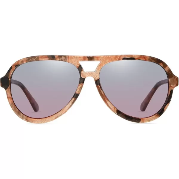 DUCO Retro Aviator Polarized Sunglasses Women Men Vintage Double Bridge Sun Glasses Classic Shades DC1208Brown Tortoise Frame Green Brown Lens