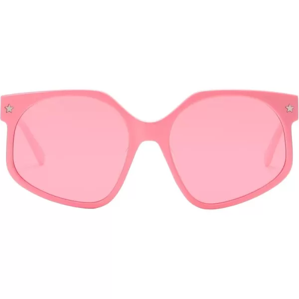 DUCO Retro Oversized Hexagonal Polarized Sunglasses for Women Men Trendy Shades UV400 Protection Designer Sun Glasses DC1108Shine Pink Frame Pink Lens