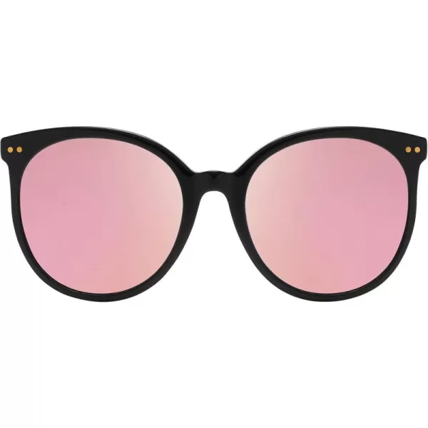 DUCO Retro Sunglasses Women Polarized Round Sun Glasses Vintage UV400 Protection Acetate Frame DC2340Black Frame Revo Pink Lens