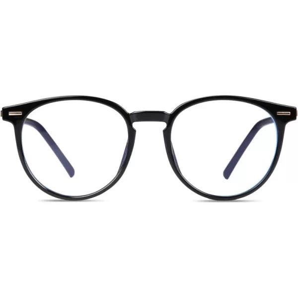 DUCO Vintage Round Blue Light Glasses For Men Women Blue Ray Blocking Glasses Computer Screen Glasses Non Prescription Eyeglasses Grey 5213W021shine Black