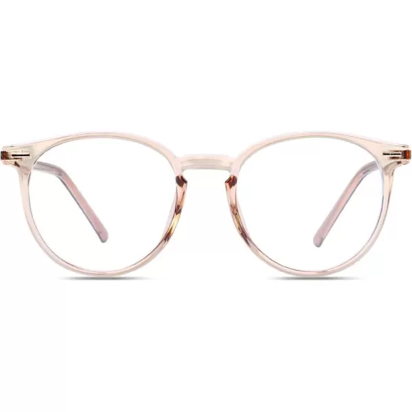 DUCO Vintage Round Blue Light Glasses For Men Women Blue Ray Blocking Glasses Computer Screen Glasses Non Prescription Eyeglasses Grey 5213W021transparent Brown
