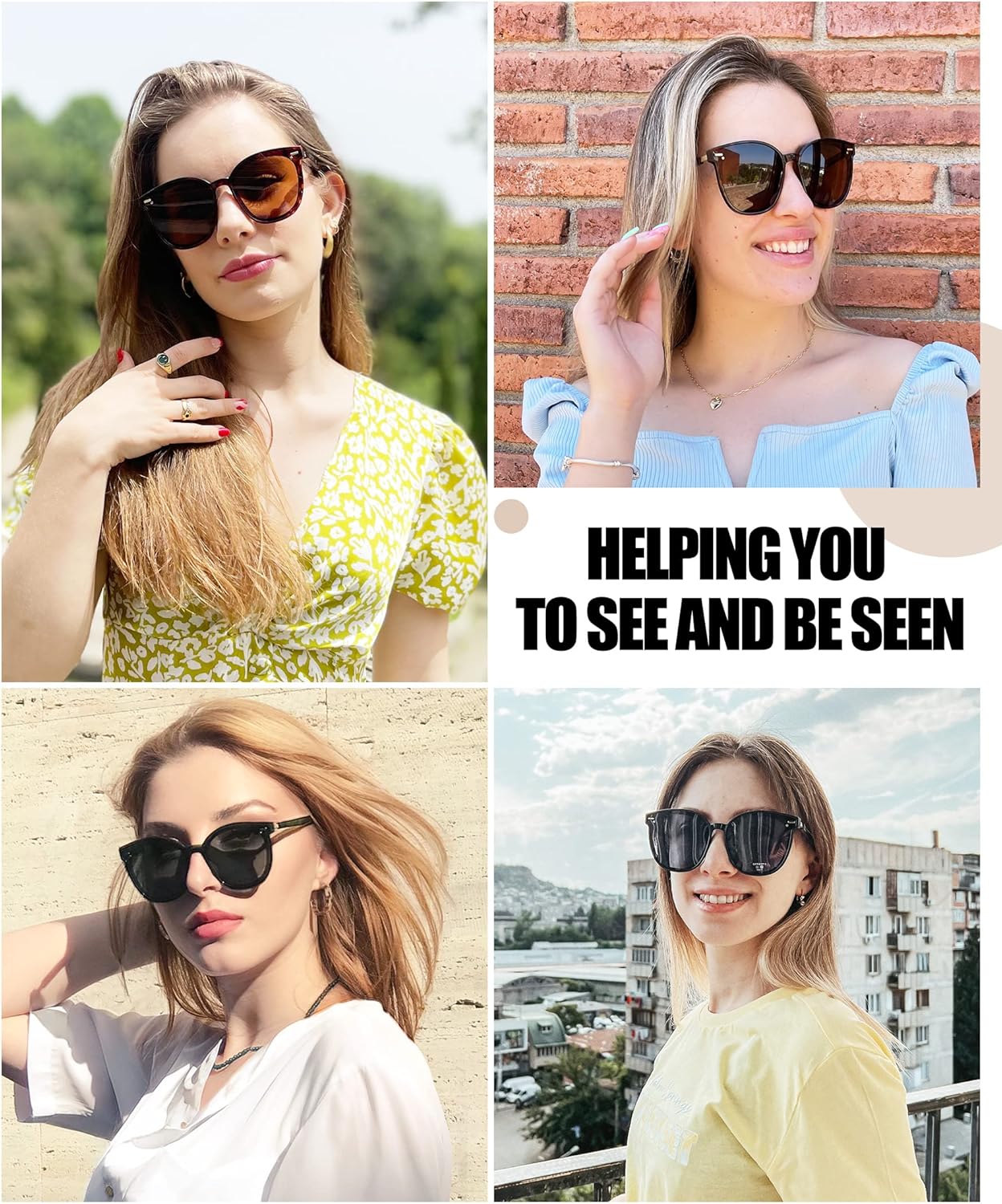 DUCO Retro Round Polarized Sunglasses for Women Men Oversized Vintage Shades W017L Size Tortoise Brown Frame Grey Lens