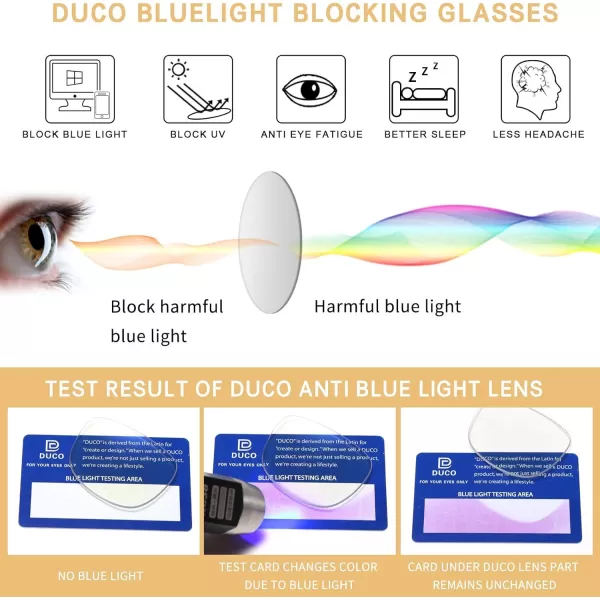 DUCO Blue Light Blocking Computer Reading Eyewear GlassesUV Protection DC5206Gradient Brown