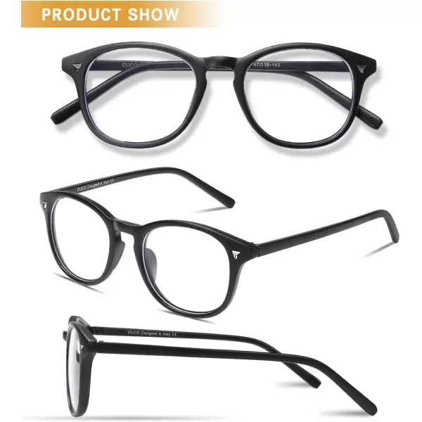 DUCO Blue Light Blocking Computer Reading Eyewear GlassesUV Protection DC5206Matte Black