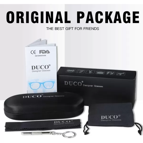 DUCO Blue Light Blocking Glasses Lightweight Eyeglasses Filter Computer Gaming Glasses W009Black