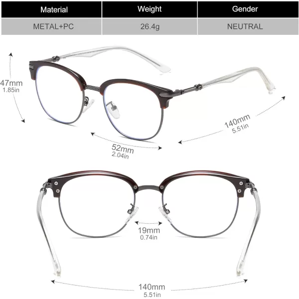 DUCO Blue Light Blocking Glasses Lightweight Eyeglasses Filter Computer Gaming Glasses W009Brown
