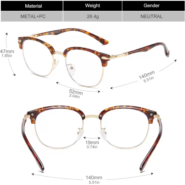 DUCO Blue Light Blocking Glasses Lightweight Eyeglasses Filter Computer Gaming Glasses W009Tortoise