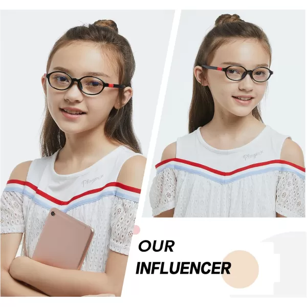 DUCO Blue Light Glasses for Kids Boys Girls Blue Ray Blocking Glasses Cute Computer Gaming TV Glasses for Children K015Black Green