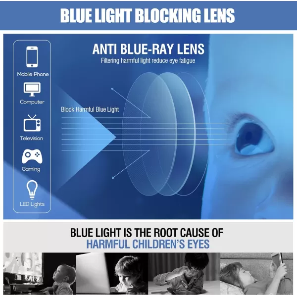 DUCO Blue Light Glasses for Kids Girls BoysGaming Computer TV Phone Fake Glasses for Kids Age 610Anti Bluelight ampamp UV K023Blue