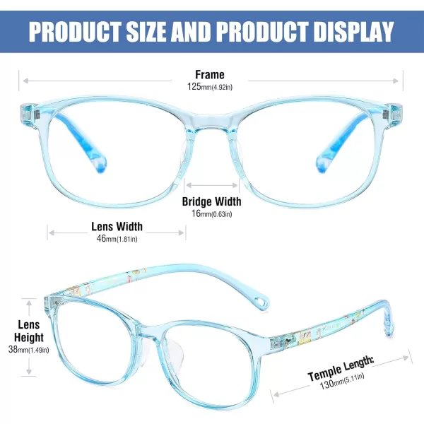 DUCO Blue Light Glasses for Kids Girls BoysGaming Computer TV Phone Fake Glasses for Kids Age 610Anti Bluelight ampamp UV K023Blue