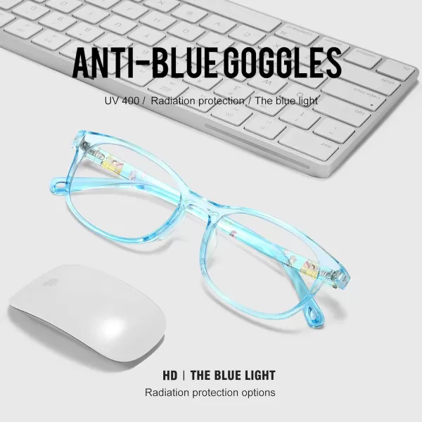 DUCO Blue Light Glasses for Kids Girls BoysGaming Computer TV Phone Fake Glasses for Kids Age 610Anti Bluelight ampamp UV K023Blue