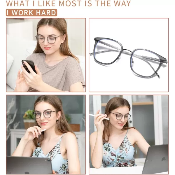 DUCO Blue Light Glasses for Women Men Blue Ray Blocking Glasses Computer Glasses for Teens Retro Round Eyeglasses W013W011transparent Silver