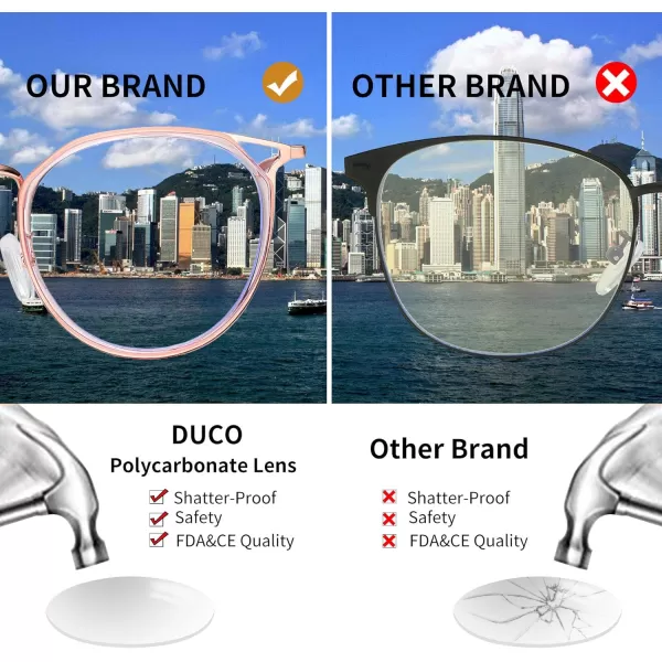 DUCO Blue Light Glasses for Women Men Blue Ray Blocking Glasses Computer Glasses for Teens Retro Round Eyeglasses W013W012rose