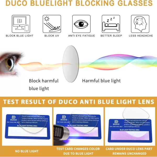 DUCO Blue Light Glasses for Women Men Blue Ray Blocking Glasses Computer Glasses for Teens Retro Round Eyeglasses W013Wine Red