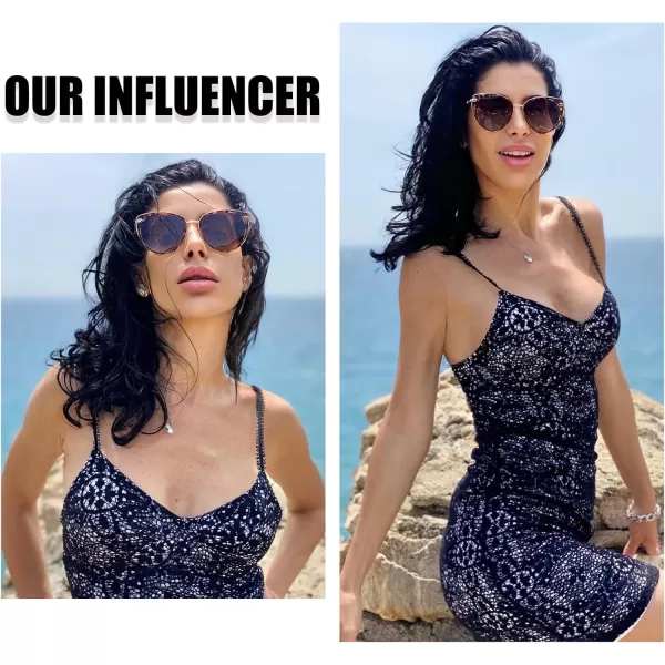 DUCO Cat Eye Sunglasses for Women Retro Polarized Womens Sun Glasses 90s Vintage Shades UV Protection DC1222Tortoise Frame Brown Lens