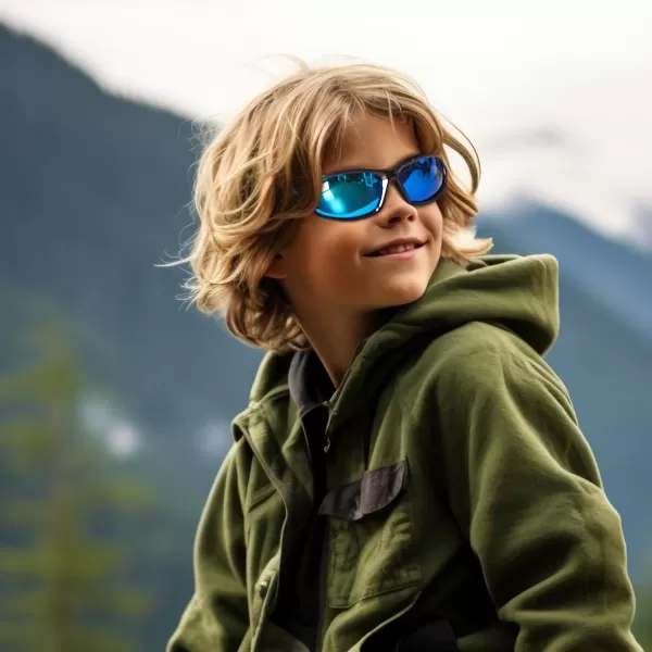 DUCO Kids Sunglasses Boys Girls Sports Polarized Sunglasses Youth Baseball Sunglasses for Kids UV Protection Age 610 K006Black Frame Black Temple Revo Blue Lens