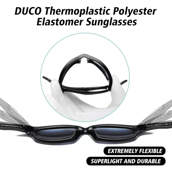DUCO Kids Sunglasses Boys Girls Sports Polarized Sunglasses Youth Baseball Sunglasses for Kids UV Protection Age 610 K006Black Frame Black Temple Revo Blue Lens