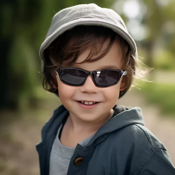 DUCO Kids Sunglasses Boys Girls Sports Polarized Sunglasses Youth Baseball Sunglasses for Kids UV Protection Age 610 K006Black Frame Orange Temple Grey Lens