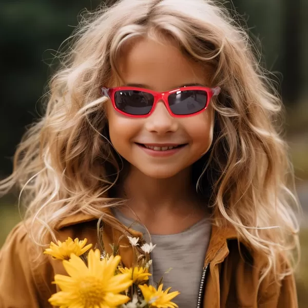 DUCO Kids Sunglasses Boys Girls Sports Polarized Sunglasses Youth Baseball Sunglasses for Kids UV Protection Age 610 K006Red Frame Black Temple Grey Lens
