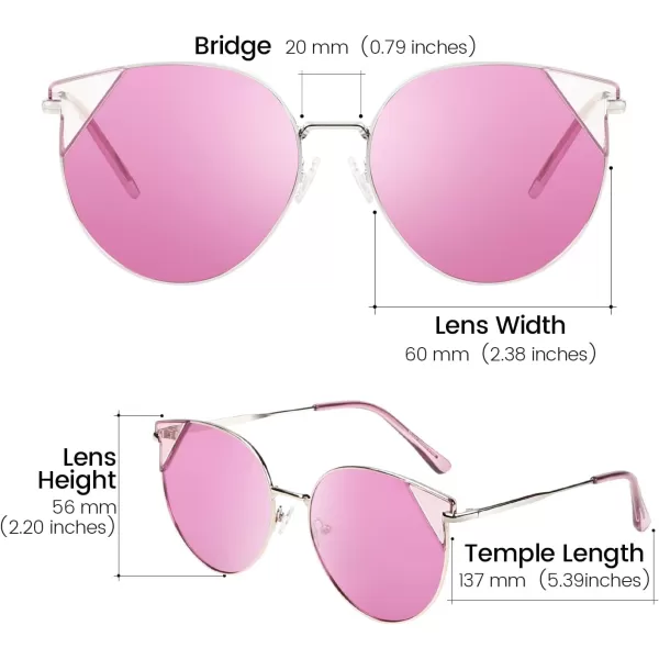 DUCO Oversized Cat Eye Sunglasses for Women Retro Round Polarized Sun Glasses UV400 Protection W018Gold Purple