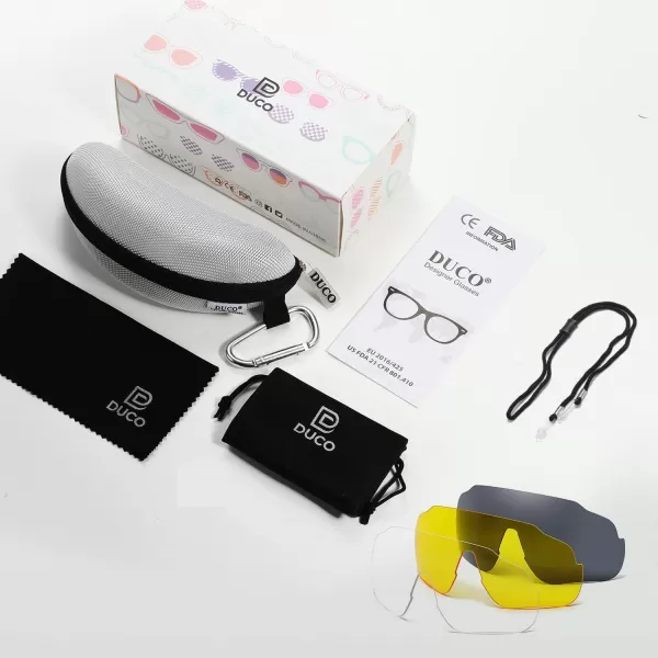 DUCO Polarized Kids Sunglasses Youth Baseball Sun Glasses Sports Teens Cycling Shades Boys Girls with 3 Lenses DK280Black Frame Green Temple Green Colorful Lens
