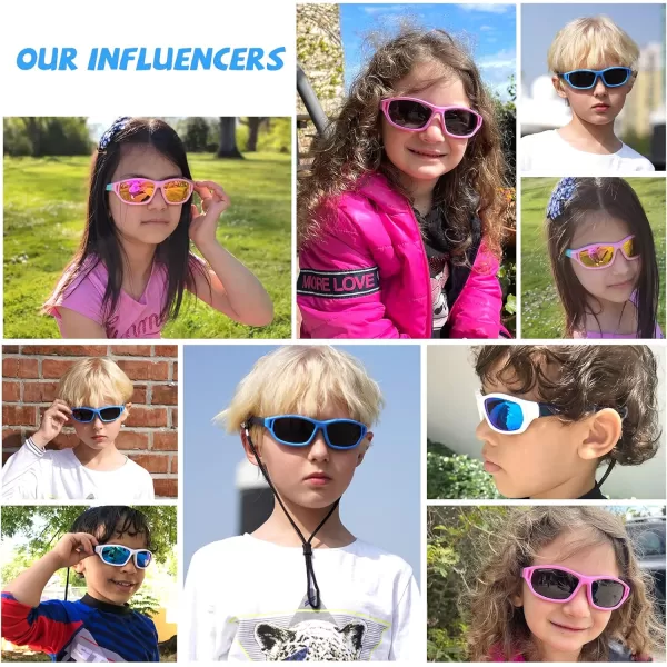 DUCO Polarized Kids Sunglasses with Strap for Boys Girls Youth Sports Baseball Sunglasses 100 UV Protection K029Black
