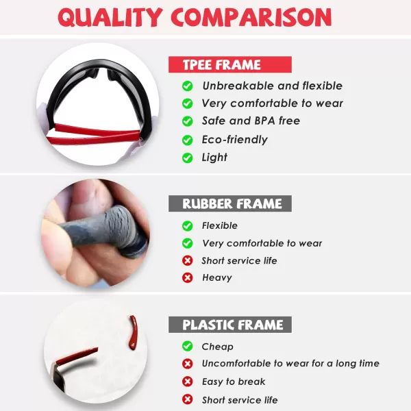 DUCO Polarized Kids Sunglasses with Strap for Boys Girls Youth Sports Baseball Sunglasses 100 UV Protection K029Black Frame Red Temple