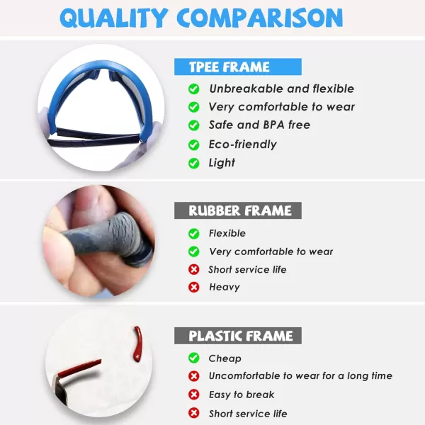 DUCO Polarized Kids Sunglasses with Strap for Boys Girls Youth Sports Baseball Sunglasses 100 UV Protection K029Blue Frame Blue Temple