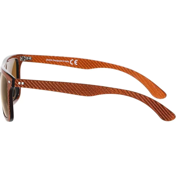 DUCO Polarized Sunglasses for Men Sun glasses All Carbon Fiber Frame 100 UV Protection for Driving Running Fishing DC8325Brown Frame Brown Lens