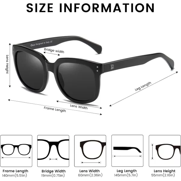DUCO Retro Vintage Oversized Square Sunglasses for Women Big Luxury Womens Sun Glasses UV Protection DC2148Black
