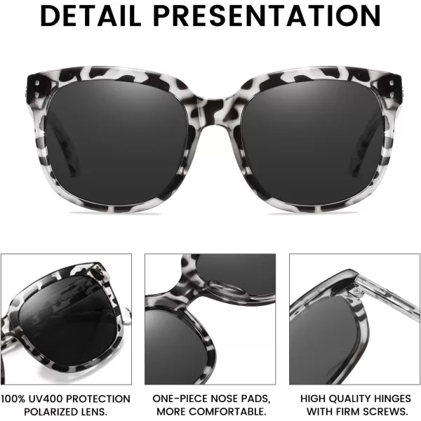 DUCO Retro Vintage Oversized Square Sunglasses for Women Big Luxury Womens Sun Glasses UV Protection DC2148Black Tortoise