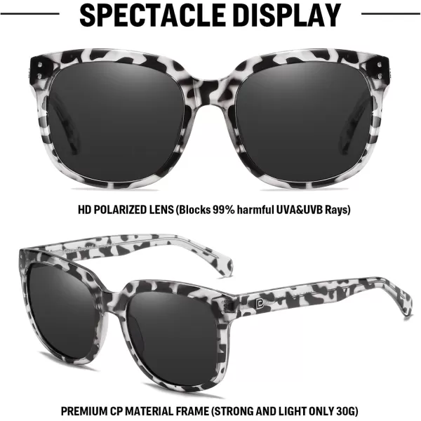 DUCO Retro Vintage Oversized Square Sunglasses for Women Big Luxury Womens Sun Glasses UV Protection DC2148Black Tortoise