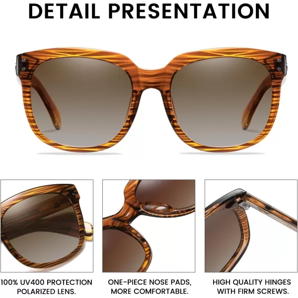 DUCO Retro Vintage Oversized Square Sunglasses for Women Big Luxury Womens Sun Glasses UV Protection DC2148Brown