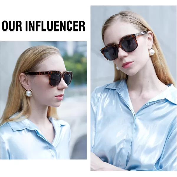 DUCO Retro Vintage Oversized Square Sunglasses for Women Big Luxury Womens Sun Glasses UV Protection DC2148Brown Tortoise