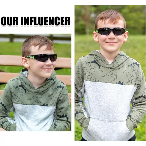 DUCO Sports Polarized Kids Sunglasses Boys Girls Unbreakable Youth Baseball Shades UV400 Protection Age 610 K001K001green