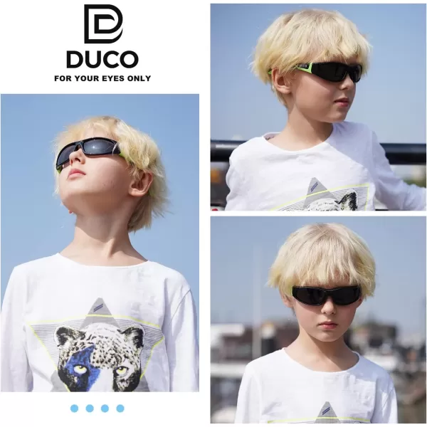 DUCO Sports Polarized Kids Sunglasses Boys Girls Unbreakable Youth Baseball Shades UV400 Protection Age 610 K001K001green