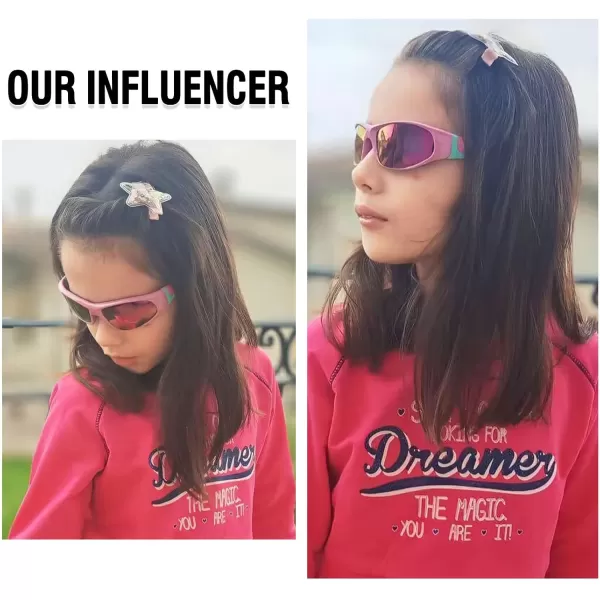 DUCO Sports Polarized Kids Sunglasses Boys Girls Unbreakable Youth Baseball Shades UV400 Protection Age 610 K001K001pink Red
