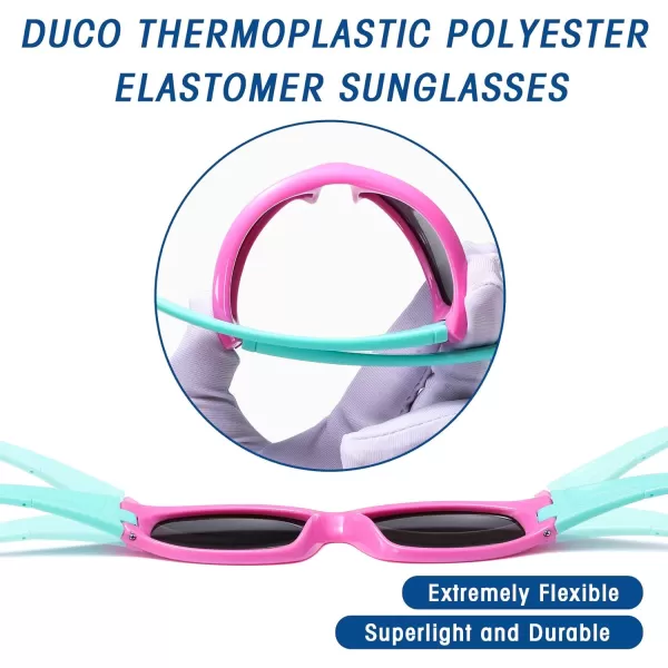 DUCO Sports Polarized Kids Sunglasses Boys Girls Unbreakable Youth Baseball Shades UV400 Protection Age 610 K001K001pink Red
