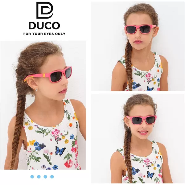 DUCO Sports Polarized Kids Sunglasses Boys Girls Unbreakable Youth Baseball Shades UV400 Protection Age 610 K001K003pink