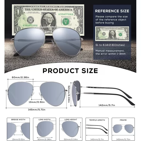 DUCO Sunglasses Men Polarized Sunglasses for Men with 100 uv Protection Classic Aviator Sun glasses for Driving Fishing 3027Silver Frame Mirror Lens