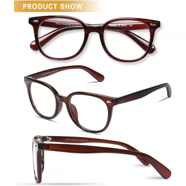 DUCO Superlight Blue Light Blocking Computer Reading Video and Gaming Eyewear Glasses DC5208Brown