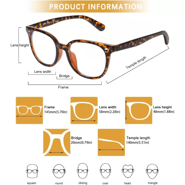 DUCO Superlight Blue Light Blocking Computer Reading Video and Gaming Eyewear Glasses DC5208Tortoise