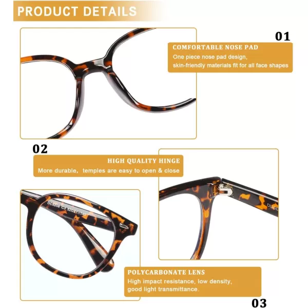 DUCO Superlight Blue Light Blocking Computer Reading Video and Gaming Eyewear Glasses DC5208Tortoise