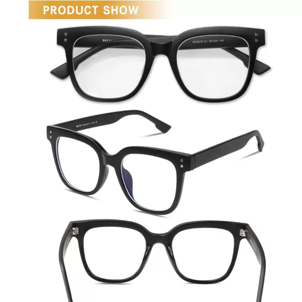 DUCO Superlight Blue Light Blocking Computer Reading and Gaming Eyewear GlassesAnti Blue Light 100 UV Protection DC5210Matte Black