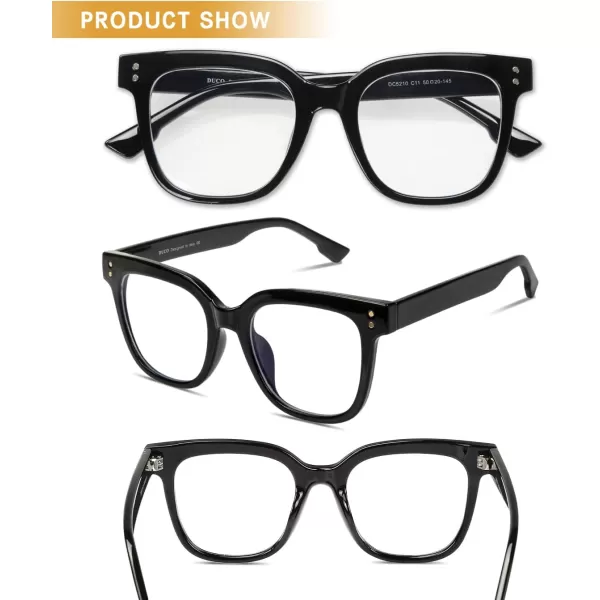DUCO Superlight Blue Light Blocking Computer Reading and Gaming Eyewear GlassesAnti Blue Light 100 UV Protection DC5210Shine Black
