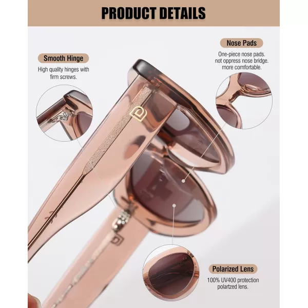 DUCO Trendy Retro Cat Eye Polarized Sunglasses for Women 100 UV400 Protection Acetate Frame Ladies Beach Sunnies 1103