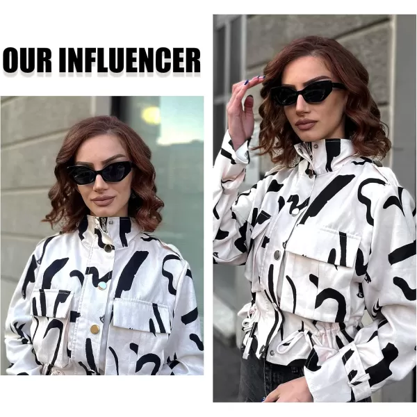 DUCO Trendy Sunglasses for Women Men Retro Vintage Polarized Shades Acetate Frame Y2K Designer Style Sun Glasses DC1250Black